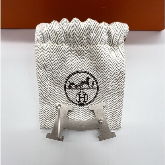 NEW RARE Hermés Limited Edition "H" SMILE Buckle Togo 32mm Belt Size: XXL NWOT - Picture 3 of 8